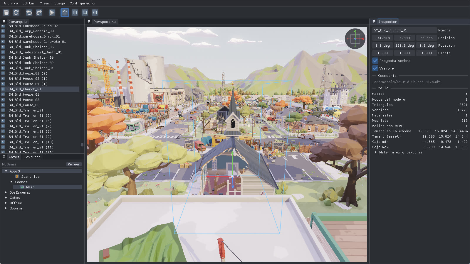 The MAura editor with an imported city open and a building selected